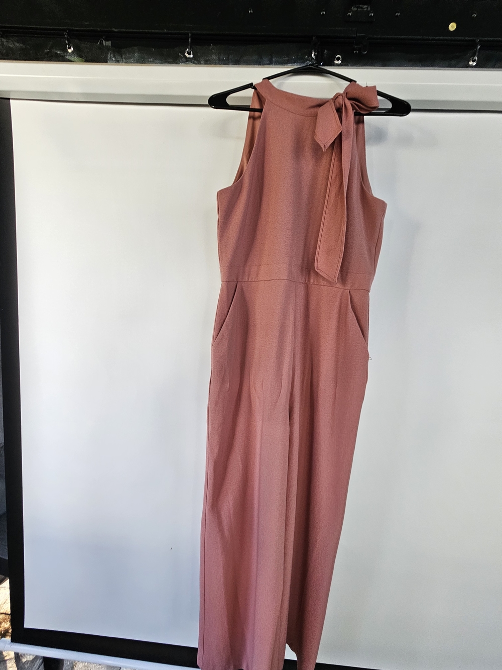 GB girls Rose Mauve Sleeveless Tie-Neck Jumpsuit